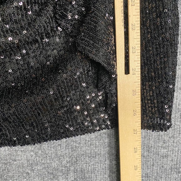 Parker Black Mini Dress 4 Small Sequin Strapless Aurelia Ruffle Cocktail Formal - Picture 11 of 15